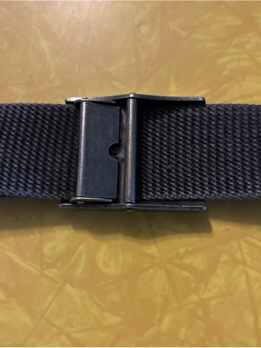 Men's Grey Webbing Belt with Brushed Metal Buckle